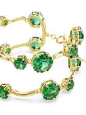 Swarovski Constella Bracelet, Mixed round cuts, Green, 18K gold finish Constella